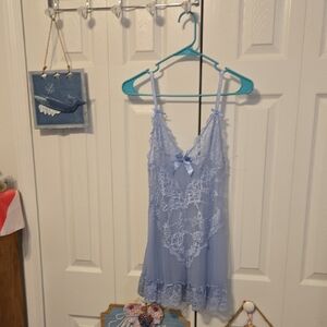 Elegant Lace Chemise in Light Blue